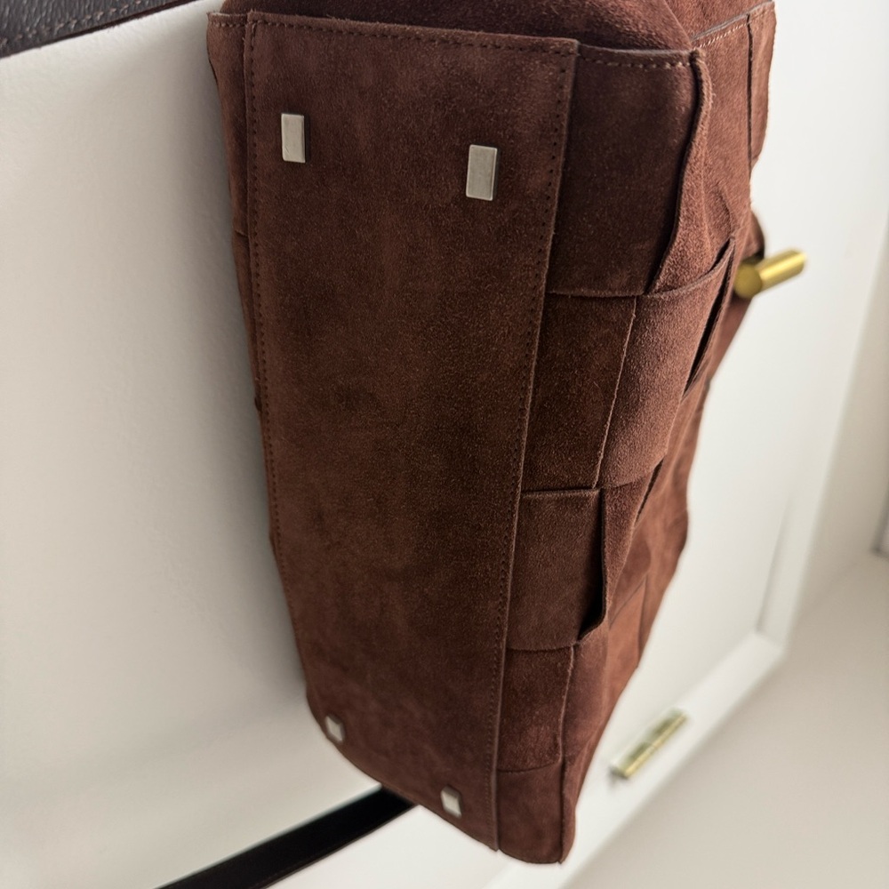 Stephane Kelian Brown Suede Patchwork Shoulder Bag - Picture 6 of 9